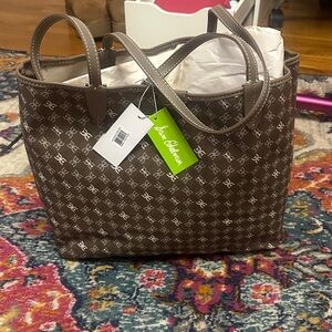 Brand new NWT Sam Edelman Patterned Brown Tote with matching wallet